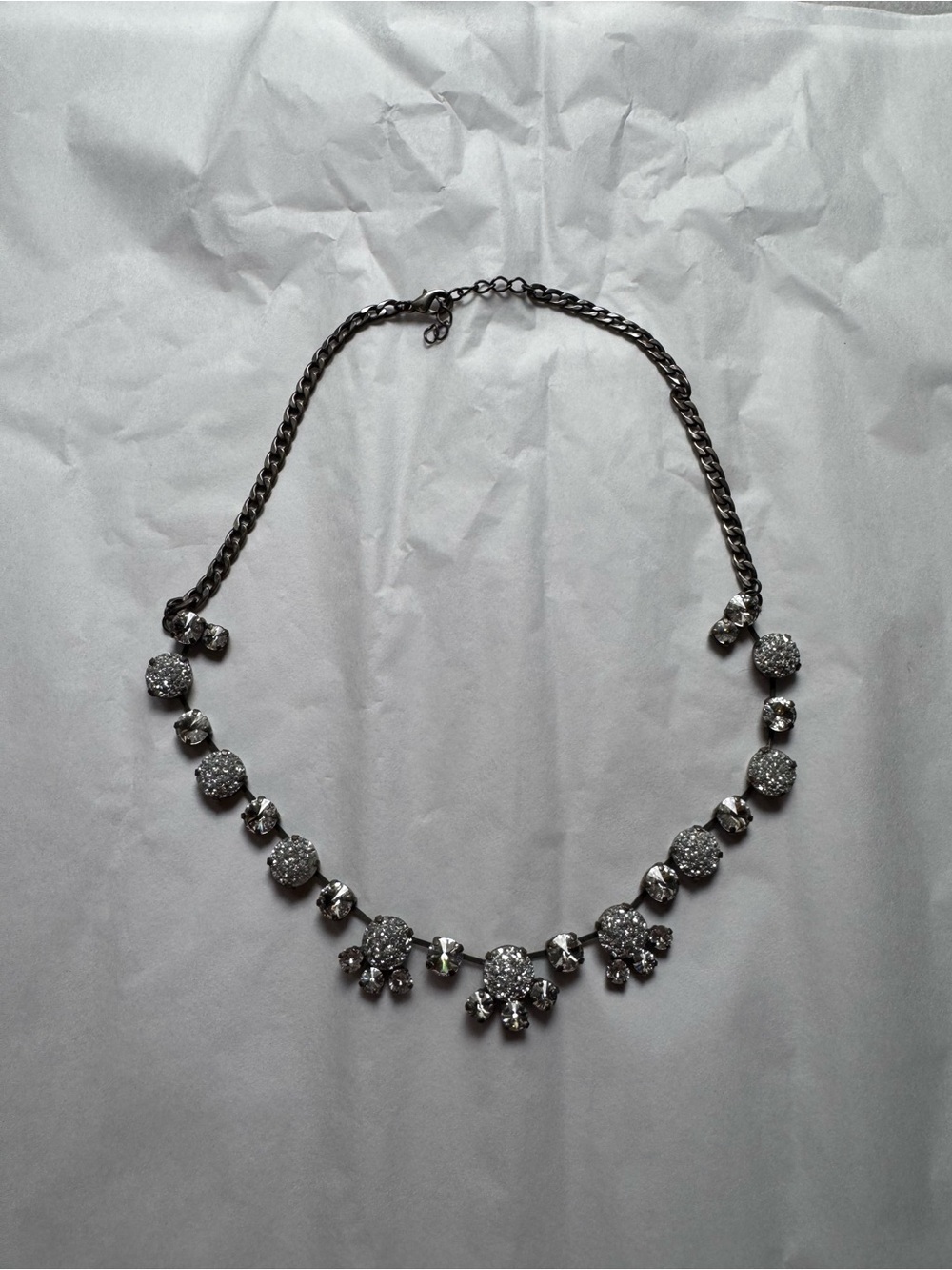 Silver Crystal Statement Necklace - Women Jewelry